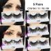 Colored Mink Lashes: 25mm Dramatic Wispy Eyelashes in 5 Mixed Colors - Pack of 5 Pairs - Buy Online on GoSupps.com