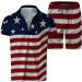 Fxbar Men's Patriotic American Flag Zipper Collar T-Shirt Set, Dark Blue, Large - Buy Online on GoSupps.com