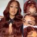 Reddish Brown Lace Front Wigs Human Hair 22Inch Body Wave Transparent 13x4 Lace Frontal Wig 180% Density Colored Auburn Brown Lace Front Human Hair Wigs for Black Women Pre Plucked with Baby Hair 22 Reddish Brown Lace Fr...