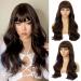 FAELBATY Long Brown Wig Curly Wave Wigs With Bangs Synthetic Cosplay Wig for Girl Super Long Dark Brown Wigs for Women (26" Dark Brown)