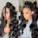 30 HD Transparent Lace Front Wig - Brazilian Body Wave for Black Women | 180% Density, Pre-Plucked, Natural Black Hair - Buy Online on GoSupps.com