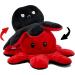 COLORS Giant Reversible Octopus Plush large Happy and Sad Moody octopus Stuffed toy Octopus Plushie Reversable teddy - Red 40 cm