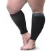 Vagabond Wide Calf Plus-Size Graduated Compression Socks Sleeves-Soothing Comfy DVT Large Cuffs - Great for Travel Black XX-Large