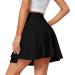 Afibi Women's Casual Flared Pleated Mini Skater Skirt with Shorts - X-Large Black - Buy Online on GoSupps.com