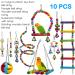 10-Piece Colorful Bird Toy Set for Parrots - Swings Chops Hanging Bells for Budgies Finch and Cockatiels - Buy Online on GoSupps.com