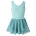MERIABNY Dance Leotard for Girls Tank Design Ballet Leotards for Aged 3-9 Green 3-4T