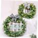 Zerodeko 1pc Artificial Garland House Ornaments Artificiales Para Easter Decoration Artificial Olive Wreath Plant Decorations Door Wreath with Bowknot Easter Wreath Household Wooden Boxwood - Buy Online on GoSupps.com