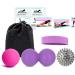 Pack of 3 Massage Balls Set with 1 Resistance Band, Spiky, Lacrosse Ball, Peanut Muscle Roller Massager for Myofascial Trigger Point Release & Deep Tissue Massage, Fabric Booty Band for Legs & Butt