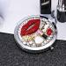 Beaupretty Round Compact Mirror with Rhinestone Red Lips and High Heels Design - Portable Mini Makeup Mirror for Women and Girls - Buy Online on GoSupps.com
