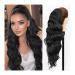 Hair Extensions 26" Long Curly Wavy Drawstring Hair Clip Natural Ponytail Extension Synthetic Hair Extensions Female Wig Hair Bun Hair Pieces For Women (Color : Black Size : 26inches) 26inches Black