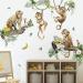 DecalMile Wild Monkey Climbing Tree Wall Decals - Jungle Animals & Vine Leaves Wall Stickers for Baby Nursery & Kids Room Decor - Buy Online on GoSupps.com