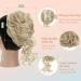 S-Noilite Claw Clip Messy Bun Hair Piece Updo Chignon Curly Wavy Scrunchies Synthetic Ponytail - Ash Brown & Bleach Blonde - Buy Online on GoSupps.com