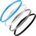 4 Pieces Thick Non-Slip Elastic Sport Headbands Hair Headbands for Women and Men (Black White Grey Royal Blue)