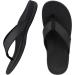 Everhealth Men's Arch Support Flip Flops - Orthotic Sandals for Comfortable Walking - Black, Size 9 - Buy Online on GoSupps.com