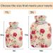 Naanle Red Spring Flowers Hot Water Bottle - 1L Transparent Heat Bottle for Back Pain Relief & Neck Therapy - Ideal Hand/Foot Warmer - Buy Online on GoSupps.com