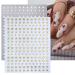 3D Star Nail Art Stickers - 6 Sheets of Shiny Gold Silver White & Black Decals for DIY Manicure | Acrylic Nail Charms & Glitter Nail Tips - Buy Online on GoSupps.com
