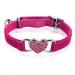 Cobee Bling Heart Cat neck band with bell adjustable kitten neck band with seat belt rhinestone pet collapse for small cats and dogs (rose red)