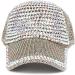 Women's Studded Rhinestone Sun Cap | Adjustable Ponytail Mesh Baseball Cap | Bling Casual Sports Hat | Khaki - Buy Online on GoSupps.com