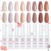 Arousar Gel Polish  8 Colors Nude Pink Skin Tones Starter Kit  All Seasons Neutral Brown Soak Off Nail Gel Polish Set  Quick Dry Nail Lamp Manicure Art  DIY Salon Home Gift A-Nude Pink