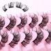 AMSDCN 10 Pairs Natural Cluster D Curly Lashes Multipack | DIY Wispy False Eyelashes | Individual 3D Mink Strips Extensions - Buy Online on GoSupps.com