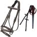 ExionPro Fancy Designer Stitched Square Raised Snaffle Noseband Horse Bridle with Detachable Flash - Full Havana - Buy Online on GoSupps.com