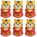 Artibetter 6 Pcs Year of The Tiger Bobble Head Ornament Home Decor Car Decor Festive Tiger Toy Festive Tiger Ornament Lovely Animal Decoration Desk Decor China Modeling Office Resin Redx6pcs 6X6X9.5CMx6pcs