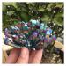 Natural Crystal Rough 213g Natural Metal Colour Aura Angel Crystal Cluster Titanium Coating Quartz Angel Cluster yuebang