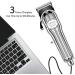 KEMEI 1977 Professional Hair Clippers for Men | Cordless Grooming Kit | USB Rechargeable Wet/Dry Trimmers for Home & Barbers - Silver - Buy Online on GoSupps.com