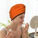 Hair Towel Wrap - Quick Drying Turban with Button | Orange Scales | Best Hair Drying Solution - Buy Online on GoSupps.com