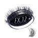 Lashify Fluffy FX 12mm Gossamer DIY Eyelash Extensions Refill For The Most Curliest and Fluttery Appearance Black Easy False Lashes Black 12mm