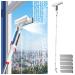 RRRYYYZZ 75'' Spray Window Squeegee for Home with 4-Section Extension Pole 4 in 1 Squeegee for Shower Glass Shower Glass Cleaner Squeegee with Sewage Collector and 5 Pads