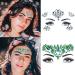 2 Sheets Crystals Face Stickers St.Patrick's Day Face Gems Mermaid Tear Sticker Festival Face Jewels Party Body Gems Sparkle Body Jewels Decoration Make Up for Women and Girls(Green+Withe)