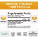 Vitamin C with Zinc 1000mg + 20mg - Immune Support & Antioxidant Formula (250 Veg Caps) - Buy Online on GoSupps.com
