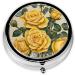 Yellow Rose Printed Mini Round Pill Box - 3 Compartment Travel Organizer for Medicine | Portable Pill Case for Home & Office - Buy Online on GoSupps.com