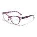 FEISEDY Cat Eye Reading Glasses Womens Blue Light Blocking Readers Computer Cateye Eyeglasses B9107 Purple Print 2.0 x