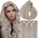 Vivien clip in Extensions real hair blonde extensions real hair clip in remy real hair clip in extensions blond dirty with platinum blond #19/60 55cm 7PCs/135g 22 inch-140g clip 1-1 CP P #19/60