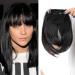 SEGO Clip in Pony Hairpiece Extensions Fringe Bangs One Piece In Front Hair Extension like Real Hair Natural Black-2