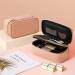 ROWNYEON Small Dual Layer Travel Makeup Bag - Pink | Portable Waterproof Toiletry Pouch and Brush Holder | Professional Organizer and Cute Case - Buy Online on GoSupps.com