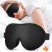 Cozslep 3D sleep mask for men and women for side sleepers 100% light -blocking sleeping glasses soft and breathable memory foam eye mask with earphones for travel nap black 1 piece (1 Pack)