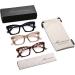 Trendy Oversized Blue Light Readers for Women - Retro Square Stylish Reading Glasses AMOMOMA AM6042 (Black Brown Purple Tortoise) - 1.5x magnification - Buy Online on GoSupps.com