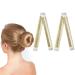 URAQT Hair Bun Shaper 2Pcs Easy Donut Bun Maker for Hair French Twist Fold Wrap Snap Band for Making DIY Hair Styles Ballet Hair Deft Bun Hair Styling Accessories for Girls Women Beige