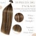 LAAVOO Balayage Hair Extensions - Remy Real Hair U Tip Ombre Dark Brown & Ash Blond 50g 45cm - Premium Quality Bonding Extensions for Gorgeous Hair - Buy Online on GoSupps.com