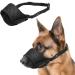Muzzle for dogs muzzle with Velcro fastener bite bite safe barking and chewing with adjustable loop breathable mesh - black S S black