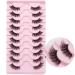 Half Lashes  Lashes Natural Look 10 Pairs Volume Cat Eye Lashes 10mm Wispy Lashes with Clear Band Short False Eyelashes TB02 Half Lashes Clear Band TB02 (6-10mm)