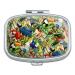 Tropical Birds Parrot Macaw Toucan Pattern Rectangle Pill Case Trinket Gift Box