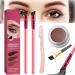 Anjoize Eyebrow Pen Anjoize Eyebrow Brush Anjoize Eyebrow Kit 4D Laminated Brow Grooming Kit 4D Hair Stroke Brow Stamp Brush Multifunction Ultra-thin Angled Makeup Brush (light brown)