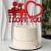 Trimming Shop I Love You Cake Topper Acrylic Cake Toppers Cake Decoration Picks for Valentine'S Day Marriage Proposal Anniversary Bride Groom Wedding Party Decoration Mirror Red
