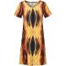BOXIACEY Women's Geometric Print Casual Summer Dress - V Neck Short Sleeve T-Shirt Maternity Dress in Yellow (X-Large) - Buy Online on GoSupps.com