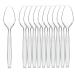 100PCS Disposable Plastic Spoons PILZUME 6 Inch Clear Heavy Duty Spoons Durable Extra Heavyweight Spoons for Party Picnic Barbecue Restaurant Dinner Family Gatherings 6 Inch Clear
