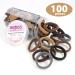 100 Soft Thick Seamless Cotton Hair Ties Ponytail Scrunchies Set - No Damage, Crease-Free Hair Accessories for Women, Girls, and Kids - Brunette Brown Collection - Buy Online on GoSupps.com